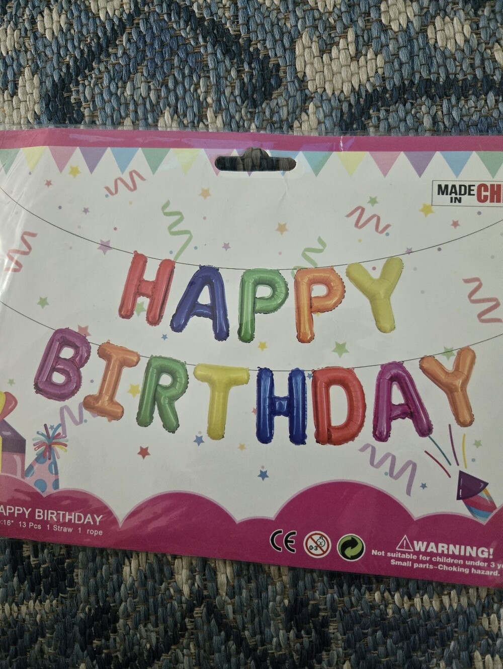 Multicolor "Happy Birthday" Balloon Banner - Party Decoration
